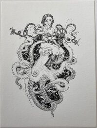 Jeremy Bastian - Jeremy Bastian - Cursed Pirate Girl and an octopus - Original Illustration