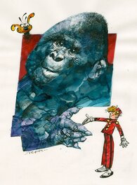 Sergio Toppi - Hommage pour Franquin par Sergio Toppi - Original Illustration