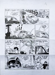 Bruno Bazile - Les Camions du Diable - inachevé - planche 14 - Planche originale