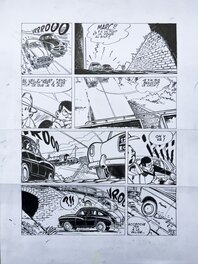 Bruno Bazile - Les Camions du Diable - inachevé - planche 15 - Planche originale