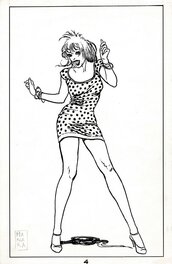 Milo Manara - Sexy Pin Up Dancing - Planche originale