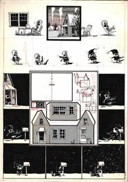 Planche originale - Chris Ware - Waking Up Blind, Cut out house