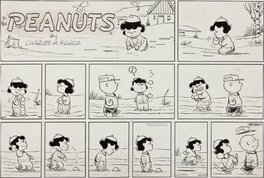 Charles M. Schulz - Charles Schulz--Peanuts --1959 wordless vintage Sunday - Comic Strip