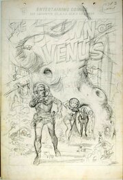 Wally Wood - Spawn of Venus penciled EC splash page Wally Wood - Planche originale
