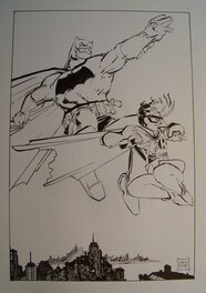 JAG - Batman et Robin Dark Knight return hommage Miller - Original art