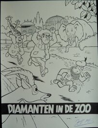 Jef Nys - Jommeke - diamanten in de zoo - Couverture originale