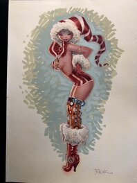 Jean-Baptiste Andréae - Pinup NOEL 2017 - Illustration originale