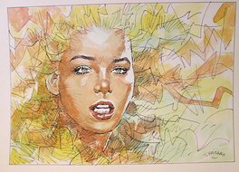 Thomas Frisano - Visage de femme - Original Illustration