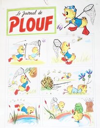 Aline Lecomte - Le journal de Plouf n°30, page 16 (Editions de l'Occident) 1959 - Planche originale