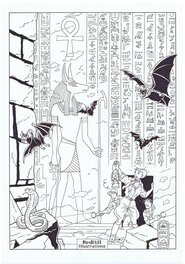 Eric Heuvel - January Jones - Commission - Hommage Blake et Mortimer Piramide - Illustration originale