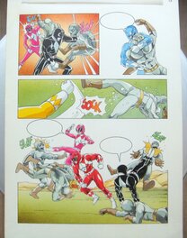 Planche originale 1 manga POWER RANGERS en encre de couleur