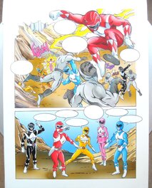 Planche originale 4 manga POWER RANGERS en encre de couleur