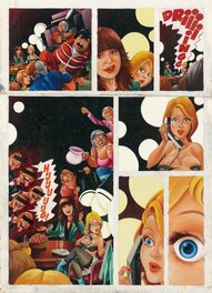 Dick Matena - 1985 -Playboy : Titia with Sonja Barend (Colored page - Dutch KV) - Planche originale