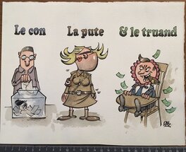 Gab - Le con, la pute et le truand - Planche originale