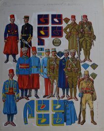 Fred & Liliane Funcken - Zouaves + tirailleurs Marrocain - Illustration originale