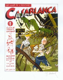 La variante en couleur directe imaginée FIN 1982 pour le projet de couverture du magazine CASABLANCA n°1 et qui restera inédit