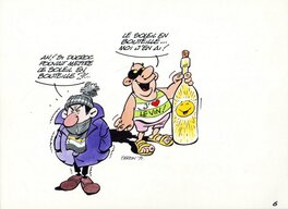 Pierre Seron - Etiquette - Illustration originale