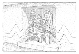 Moebius - Starwatchers-EuropAssistance. - Illustration originale