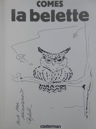 Didier Comès - Dédicace dans 'La belette' - Illustration originale