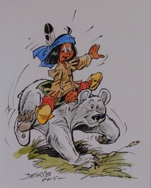 Derib - Derib - Yakari & Boule de Neige - Illustration originale