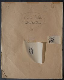 Planche accompagnée de son papier kraft et des textes titre (français et néerlandais) sur papier calque. Planche accompagnée de son papier kraft et des textes titre (français et néerlandais) sur papier calque.
