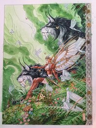 Illustration originale - wika et les fees noires tome 2 luxe ex-libris