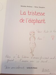 Dédicace de Antona dans la tristesse de l'éléphant Dédicace de Antona dans la tristesse de l'éléphant