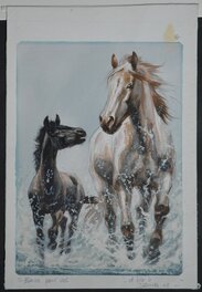 Illustration originale - Les chevaux – illustration pour un portfolio.