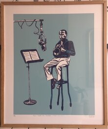 Sérigraphie dédicacée et encadrée.