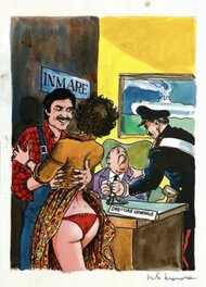 Milo Manara - Il Montatore n. 61 - Copertina Originale firmata - (1978) - Planche originale