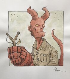 David Petersen - David Petersen Hellboy junior - Illustration originale