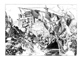 Igor Kordey - L'histoire Secrète - Akileos Departure - Original Illustration