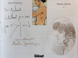 Dédicace complète avec signature de Jean Dufaux