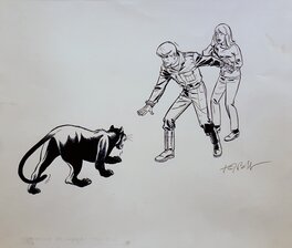 Tibet - Ric Hochet - Couverture "Piège pour Ric Hochet" - 1967 - Participation de Paul Cuvelier pour le dessin de la panthère