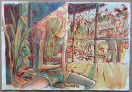 Pierre-Henry Gomont - Myriam dans « Malaterre ». - Illustration originale