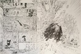 François Gomès - Brocéliande le miroir aux fées double pages 28 ET 29 - Planche originale