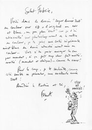 Frank Margerin - Lettre accompagnant ma carte de voeux - Œuvre originale