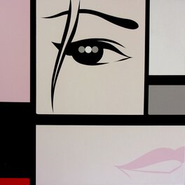 Walter Minus - Femme selon Mondrian - Huile sur toile - Original art