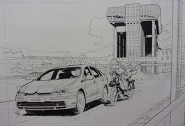 Alain Dodier - Jérome J Jérome Bloche - Publicité Citroen - Original Illustration