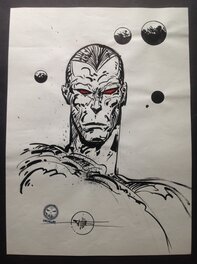 Philippe Druillet - Druillet Original Lone Sloane a L'Encre de Chine , Dessin inédit METAL HEROS - Illustration originale