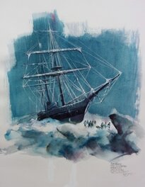 René Follet - Exploration antarctique - Original Illustration