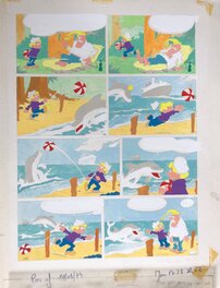 Benn - Sam et Tibond - Bleu de coloriage d'une planche - Color guide