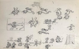 Raymond Macherot - Planche de travail - Sibylline & Mirliton - Original art