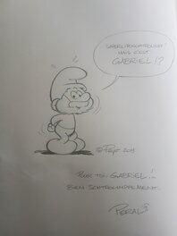 Dédicace de Peral dans les Schtroumpfs tome
