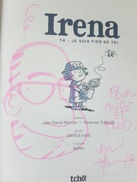 Dédicace de Morvan (scénariste) dans Irena tome 4