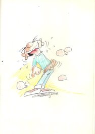 Raoul Cauvin - Gaston vu par cauvin - Original Illustration