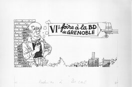 Christian Godard - Annonce pour le VI éme Bourse BD de l'association Dauphylactère - Illustration originale