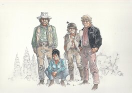 Hermann - Comanche, Red Dust, Jeremiah et Kurdy - Original Illustration