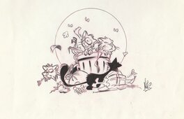 Nicolas Kéramidas - Des chats, encore des chats de l'époque de son passage chez Disney - Illustration originale