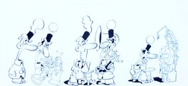 Maurice Rosy - Ensemble de 3 dessins originaux - Machines à sous - Si Monsieur veut me passer la commande? - - Illustration originale